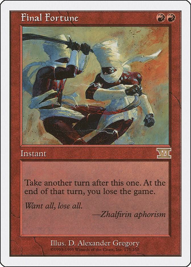 Final Fortune 175 card from Classic Sixth Edition