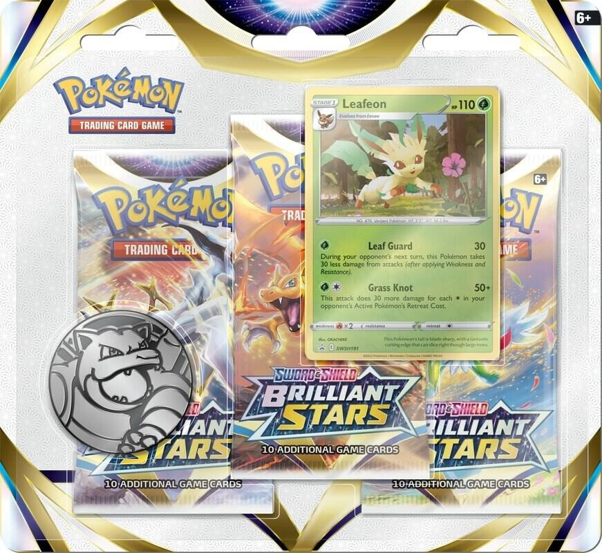 Brilliant Stars 3 Pack Blister [Leafeon] card from SWSH09: Brilliant Stars