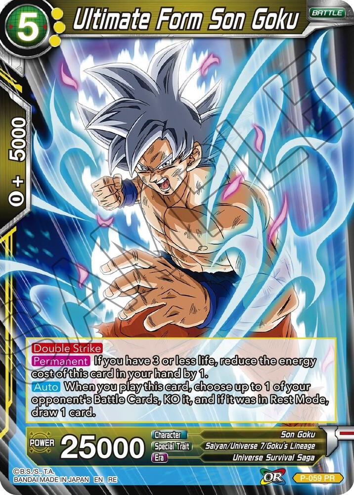 Ultimate Form Son Goku P-059 card from Mythic Booster