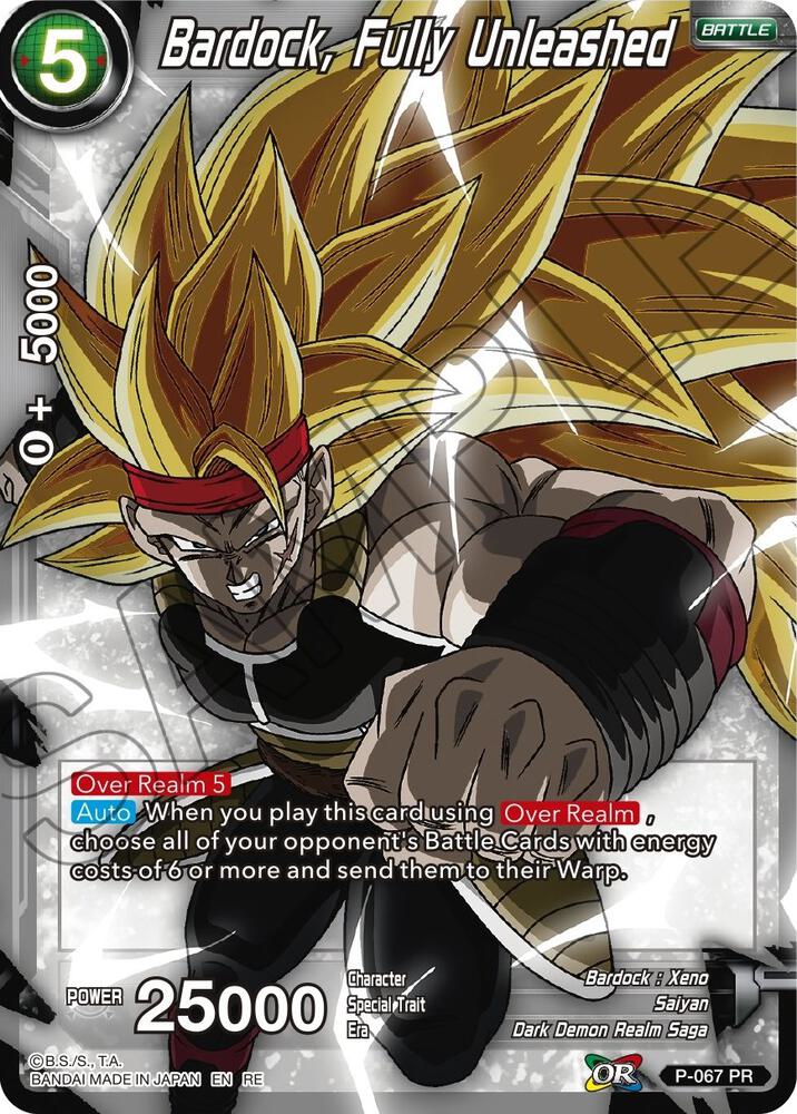 Bardock, Fully Unleashed P-067 card from Mythic Booster