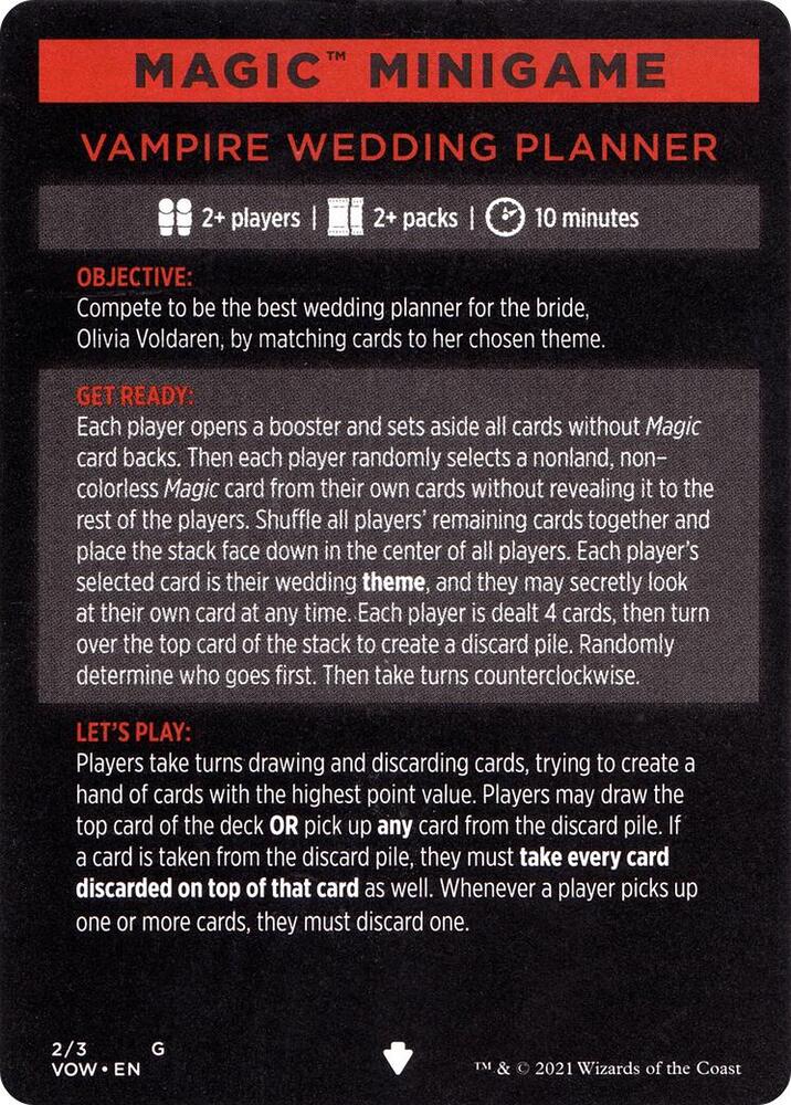 Magic Minigame: Vampire Wedding Planner 2 card from Innistrad: Crimson Vow