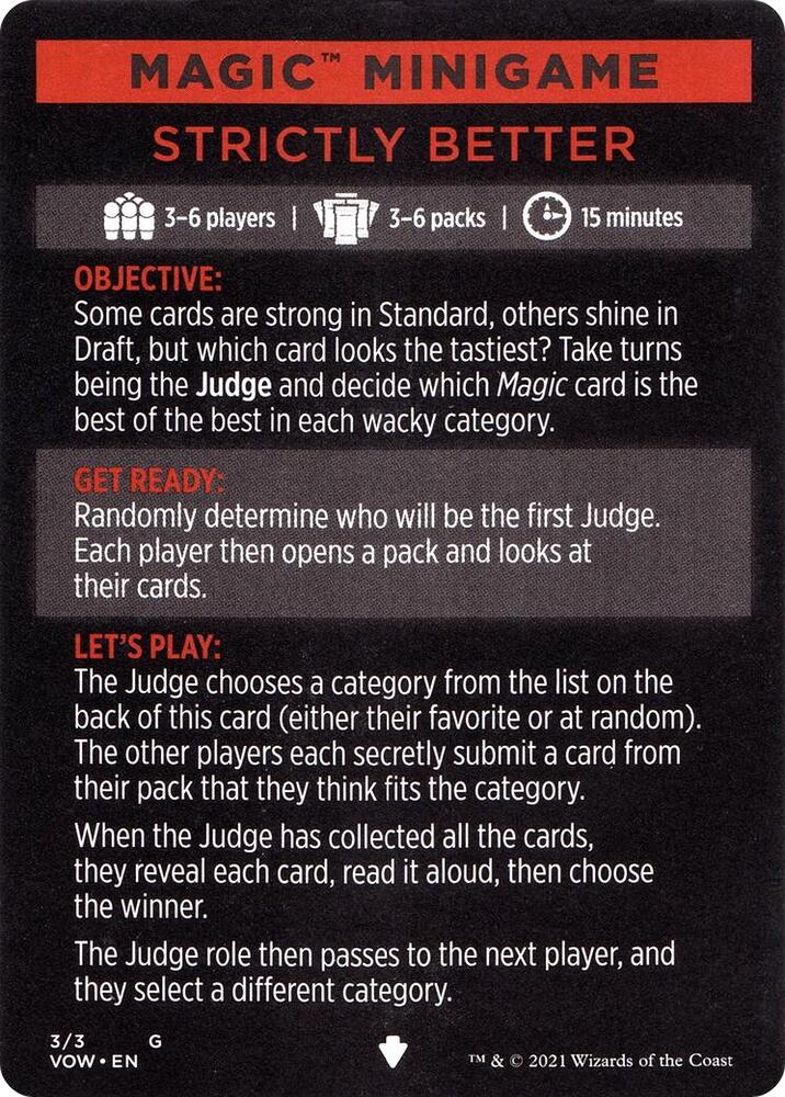 Magic Minigame: Strictly Better 3 card from Innistrad: Crimson Vow