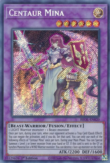 Centaur Mina BROL-EN020 card from Brothers of Legend