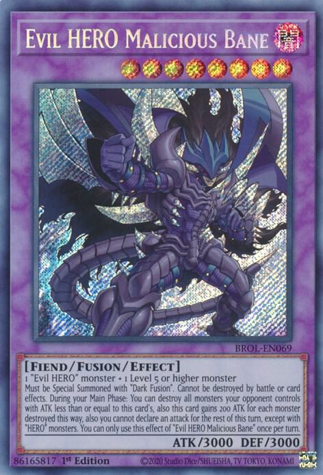 Evil HERO Malicious Bane BROL-EN069 card from Brothers of Legend