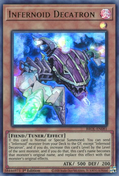 Infernoid Decatron BROL-EN081 card from Brothers of Legend
