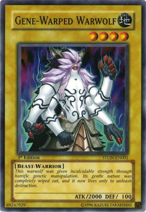 Gene-Warped Warwolf STON-EN001 card from Strike of Neos