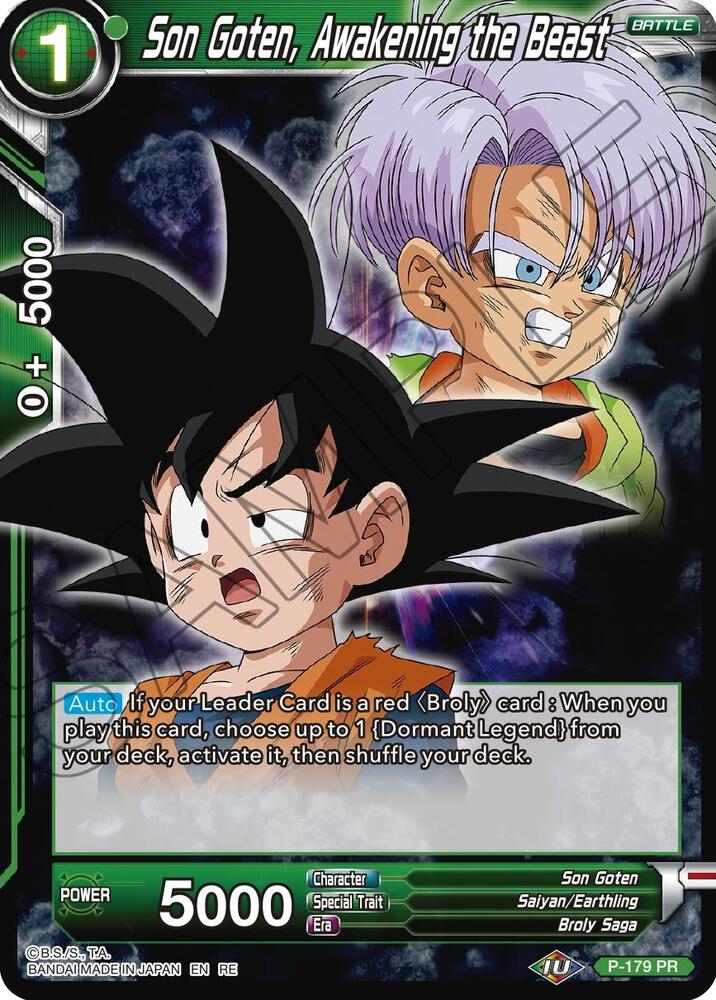 Son Goten, Awakening the Beast P-179 card from Mythic Booster