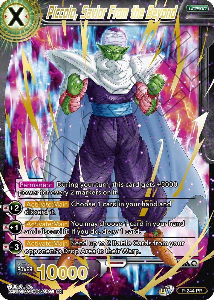 Piccolo, Savior from Beyond (Gold Stamped) P-244 card from Mythic Booster