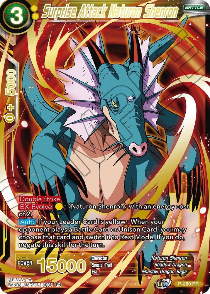 Surprise Attack Naturon Shenron (Gold Stamped) P-260 card from Mythic Booster