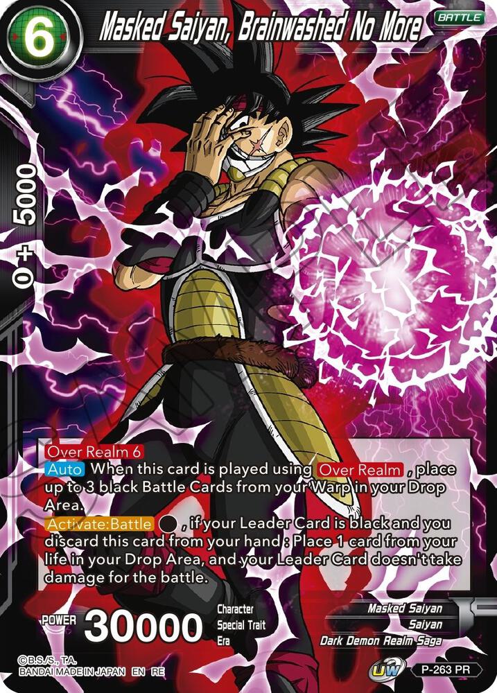 Masked Saiyan, Brainwashed No More P-263 card from Mythic Booster