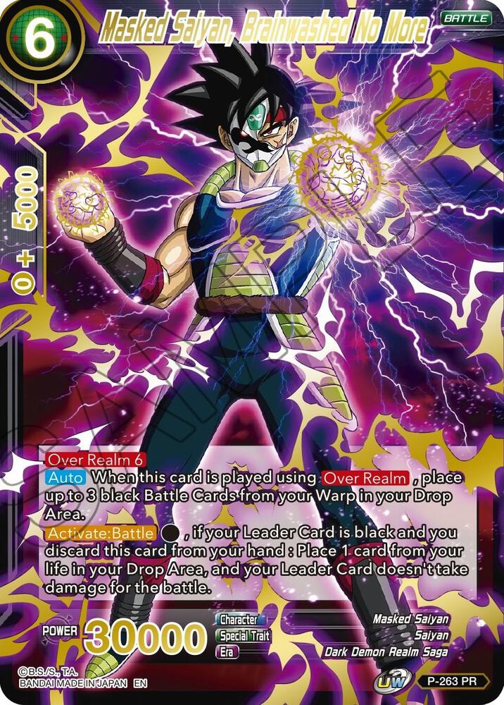 Masked Saiyan, Brainwashed No More (Gold Stamped) P-263 card from Mythic Booster