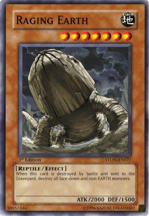Raging Earth STON-EN027 card from Strike of Neos