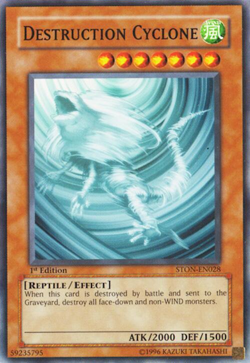 Destruction Cyclone STON-EN028 card from Strike of Neos