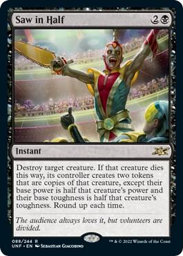 Saw in Half 88 card from Unfinity