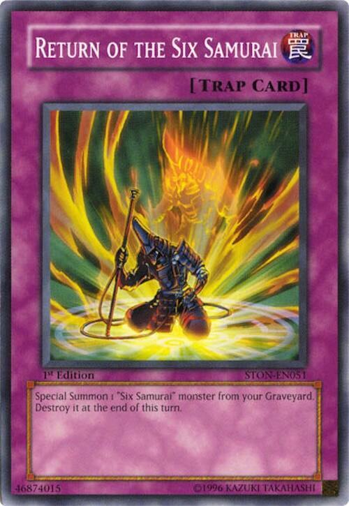 Return of the Six Samurai STON-EN051 card from Strike of Neos