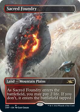 Sacred Foundry (Borderless) 285 card from Unfinity