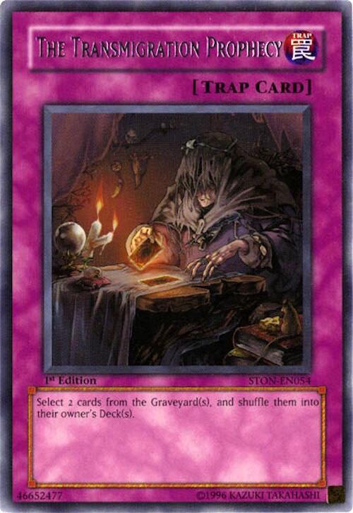 The Transmigration Prophecy STON-EN054 card from Strike of Neos
