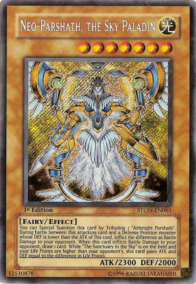 Neo-Parshath, The Sky Paladin STON-EN061 card from Strike of Neos