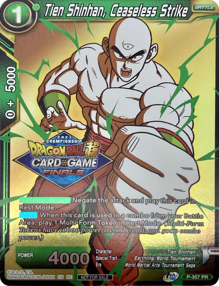 Tien Shinhan, Ceaseless Strike (Championship Pack 2021 Vault Set) P-357 card from Promotion Cards