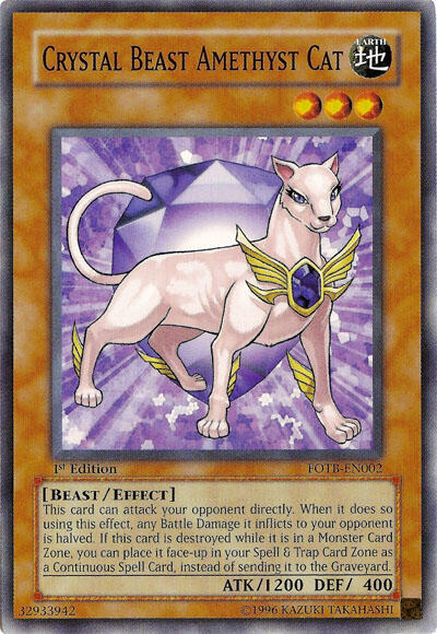 Crystal Beast Amethyst Cat FOTB-EN002 card from Force of the Breaker