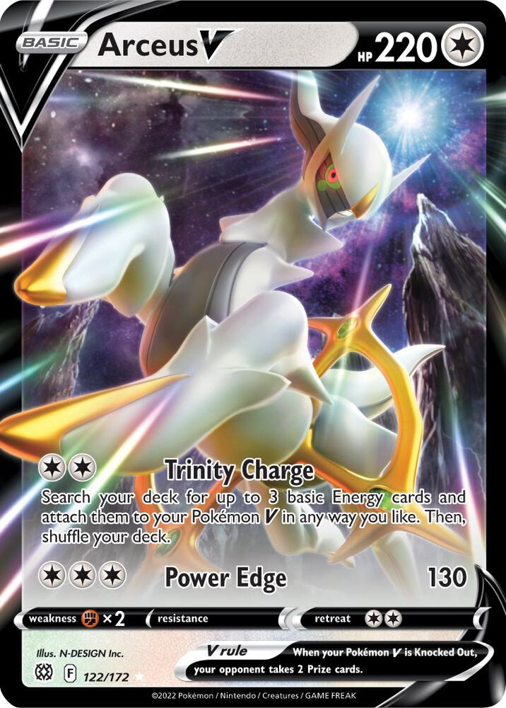 Arceus V 122/172 card from SWSH09: Brilliant Stars