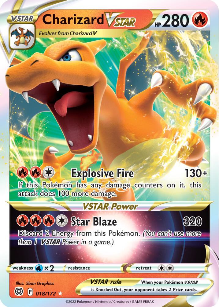 Charizard VSTAR 018/172 card from SWSH09: Brilliant Stars