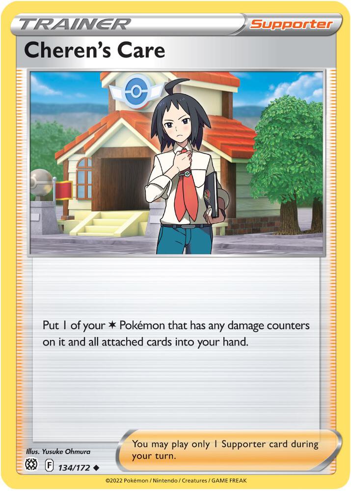 Cheren's Care 134/172 card from SWSH09: Brilliant Stars