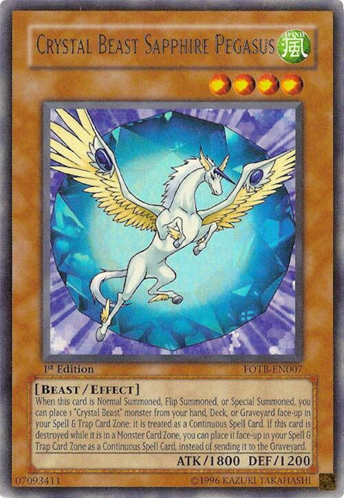 Crystal Beast Sapphire Pegasus FOTB-EN007 card from Force of the Breaker