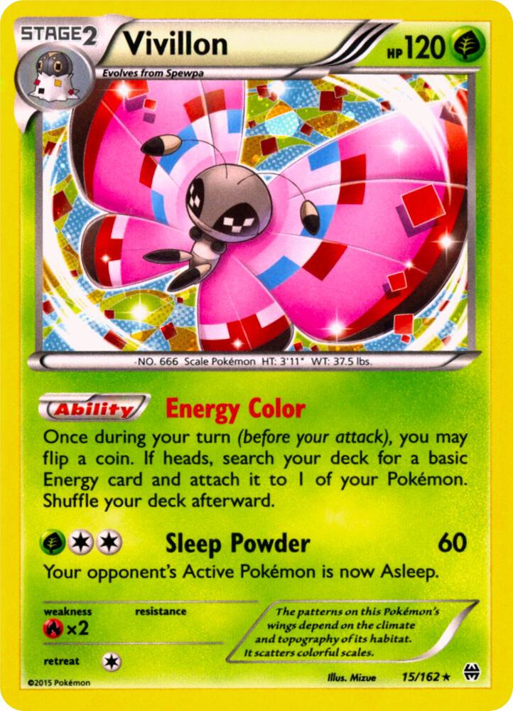 Vivillon - 15/162 (Cosmos Holo) 015/162 card from Miscellaneous Cards & Products