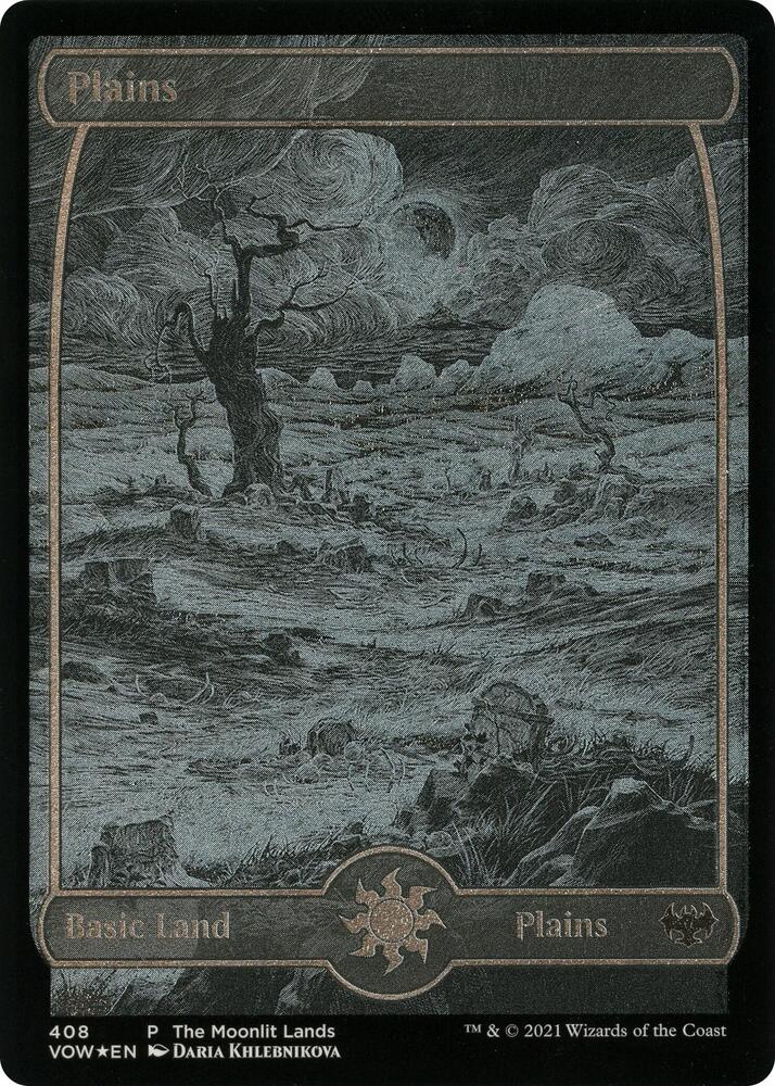 Plains (Moonlit Land) (Foil Etched) 408 card from WPN & Gateway Promos