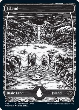 Island (Moonlit Land) (Foil Etched) 409 card from WPN & Gateway Promos