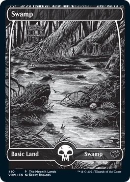 Swamp (Moonlit Land) (Foil Etched) 410 card from WPN & Gateway Promos
