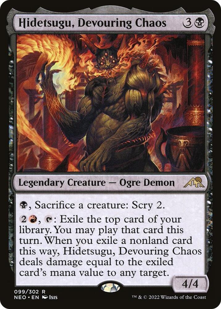 Hidetsugu, Devouring Chaos 99 card from Kamigawa: Neon Dynasty
