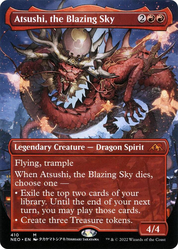 Atsushi, the Blazing Sky (Borderless) 410 card from Kamigawa: Neon Dynasty