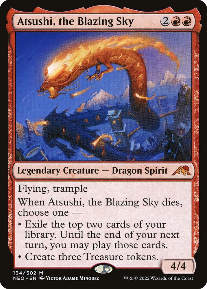 Atsushi, the Blazing Sky 134 card from Kamigawa: Neon Dynasty