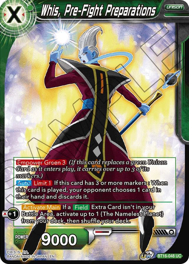 Whis, Pre-Fight Preparations BT16-048 card from Realm of the Gods