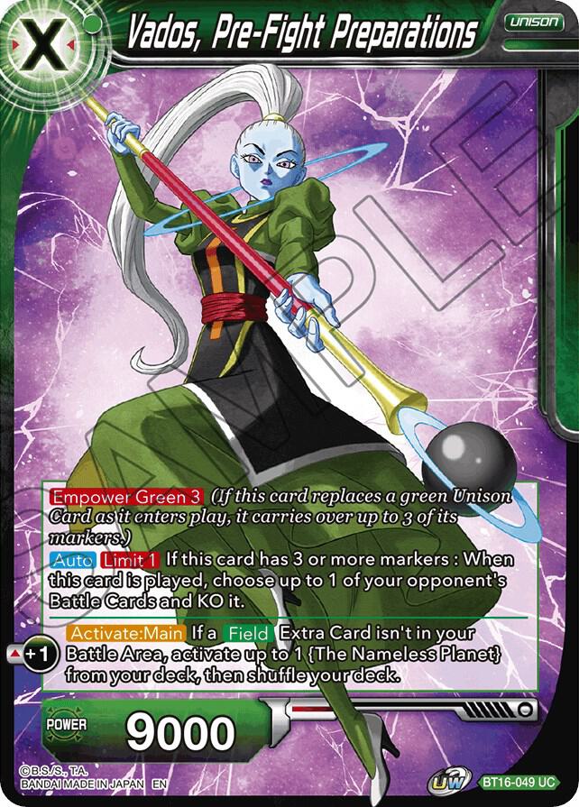 Vados, Pre-Fight Preparations BT16-049 card from Realm of the Gods