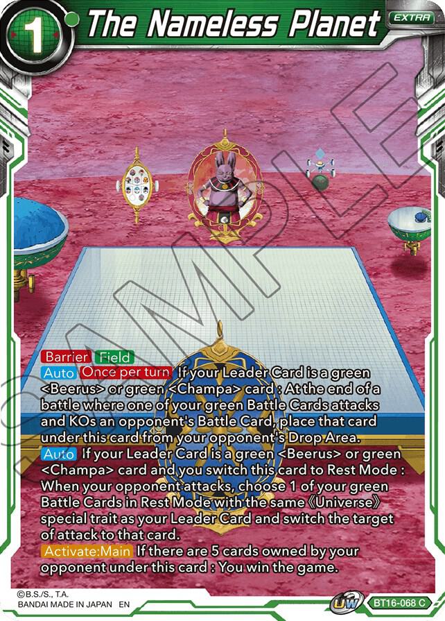 The Nameless Planet BT16-068 card from Realm of the Gods