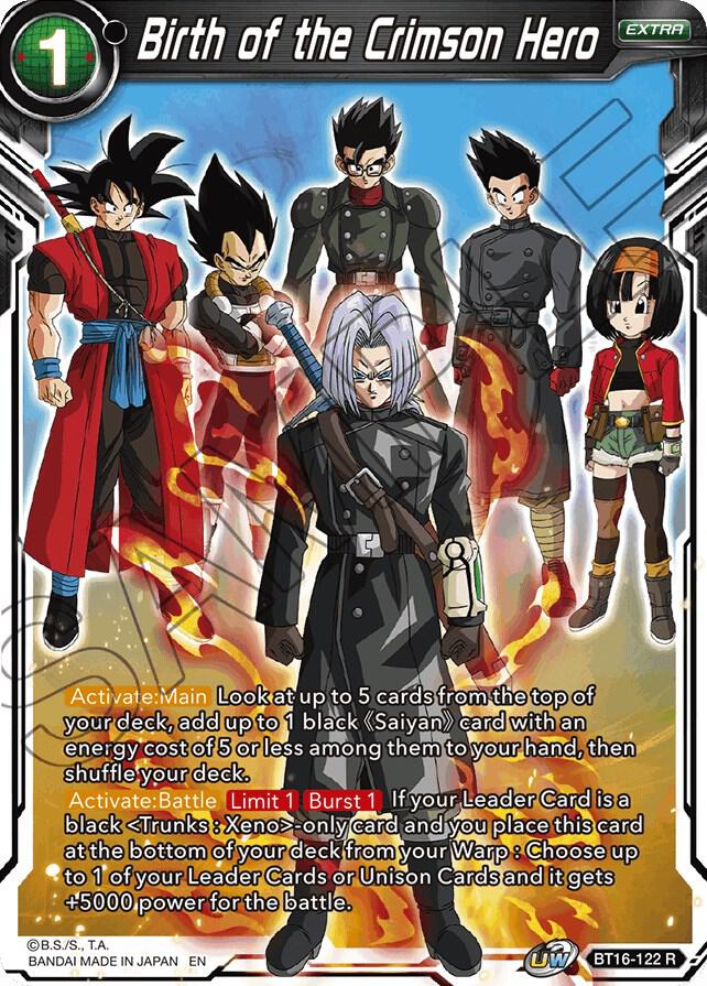 Birth of the Crimson Hero BT16-122 card from Realm of the Gods