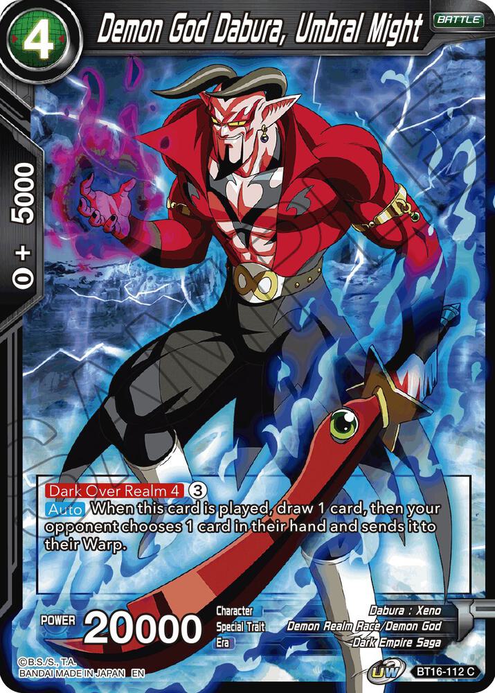 Demon God Dabura, Umbral Might BT16-112 card from Realm of the Gods