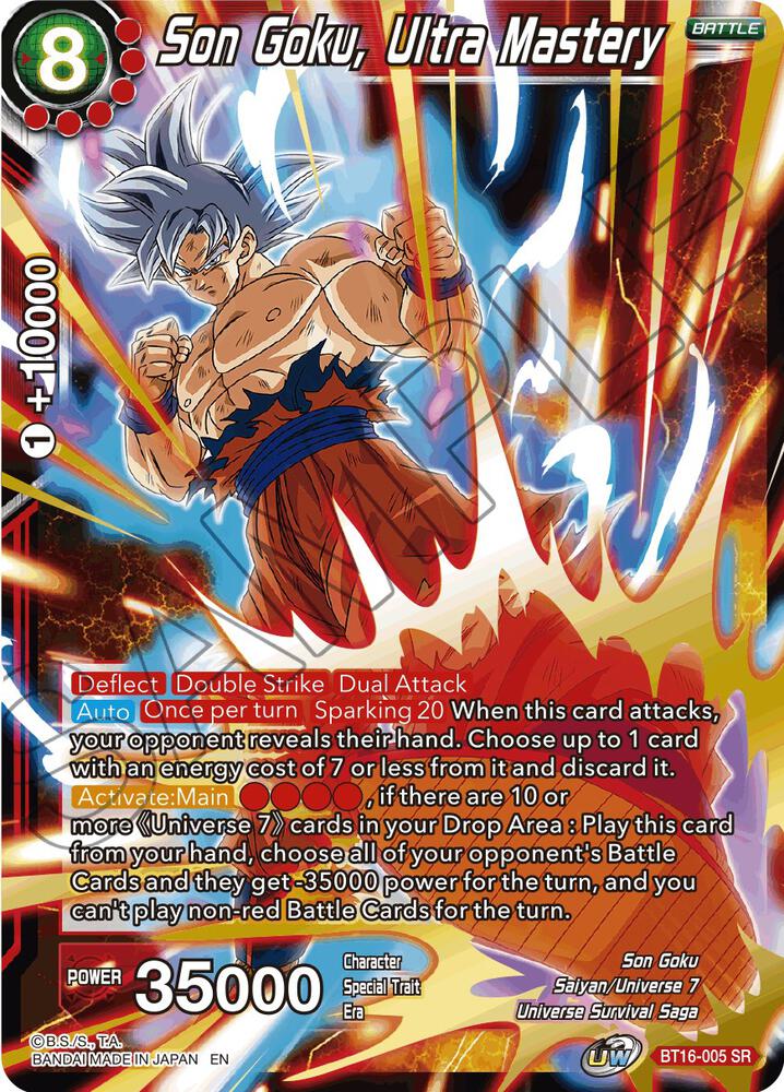 Son Goku, Ultra Mastery BT16-005 card from Realm of the Gods