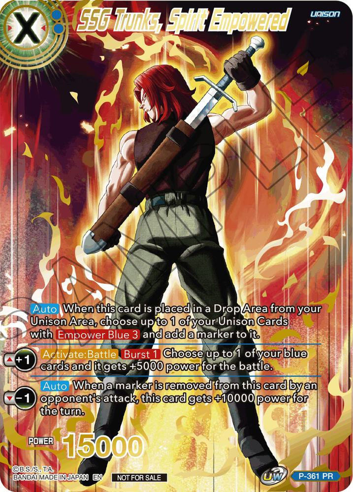 SSG Trunks, Spirit Empowered (Gold Stamped) P-361 PR card from Promotion Cards