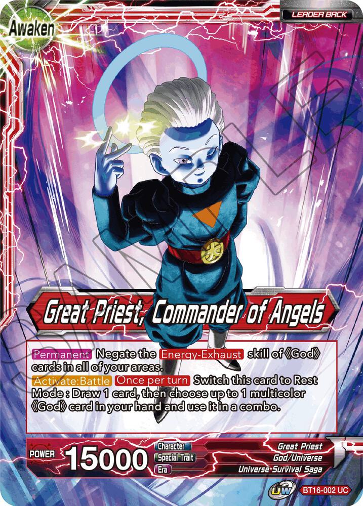 Great Priest // Great Priest, Commander of Angels BT16-002 card from Realm of the Gods