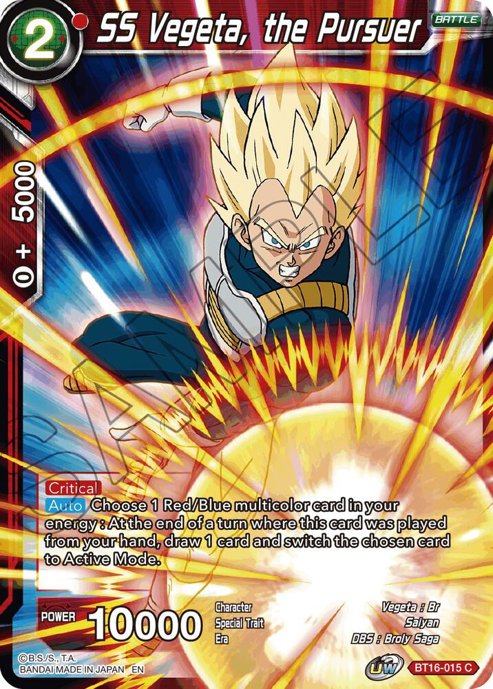 SS Vegeta, the Pursuer BT16-015 card from Realm of the Gods