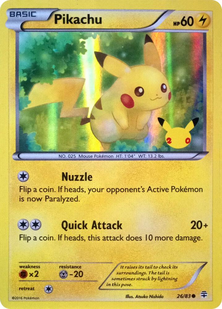 Pikachu - 26/83 (20th Anniversary) 026/083 card from Miscellaneous Cards & Products