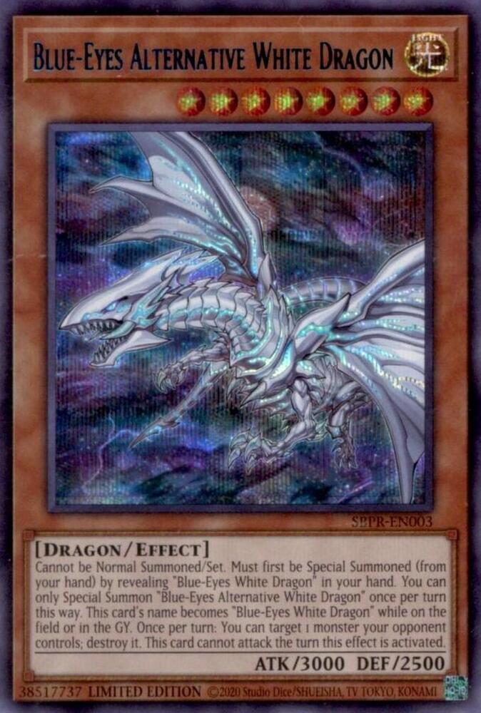Blue-Eyes Alternative White Dragon SBPR-EN003 card from Miscellaneous Promotional Cards