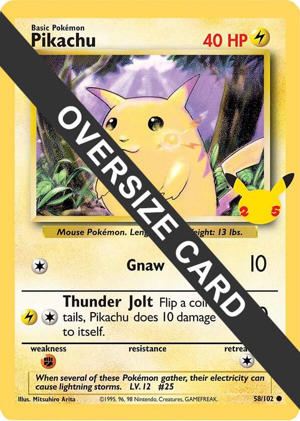 Pikachu (25th Anniversary) 58/102 card from Jumbo Cards