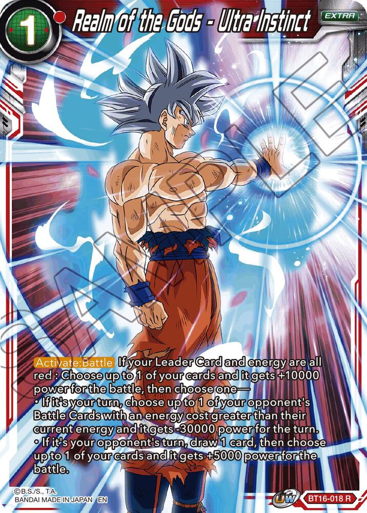 Realm of the Gods - Ultra Instinct BT16-018 card from Realm of the Gods