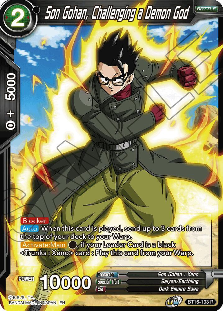 Son Gohan, Challenging a Demon God BT16-103 card from Realm of the Gods