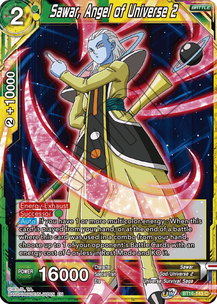Sawar, Angel of Universe 2 BT16-143 card from Realm of the Gods